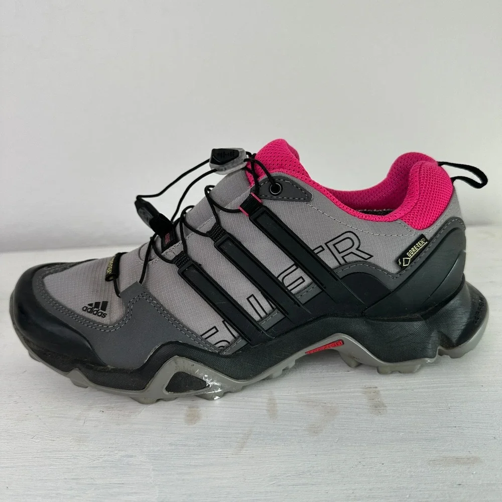 Adidas Hiking Shoes Womens 8 Terrex Swift R GTX Grey Pink Gore-Tex AQ1863